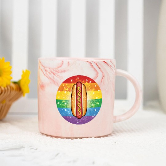 LGBTQ Hot Dog Marble Mugs