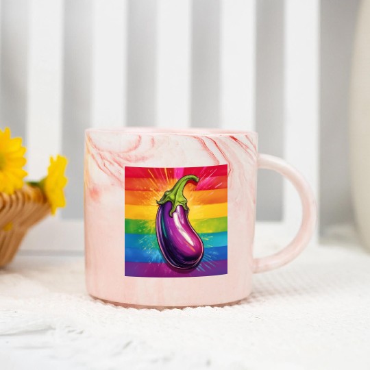 LGBTQ Eggplant Marble Mugs