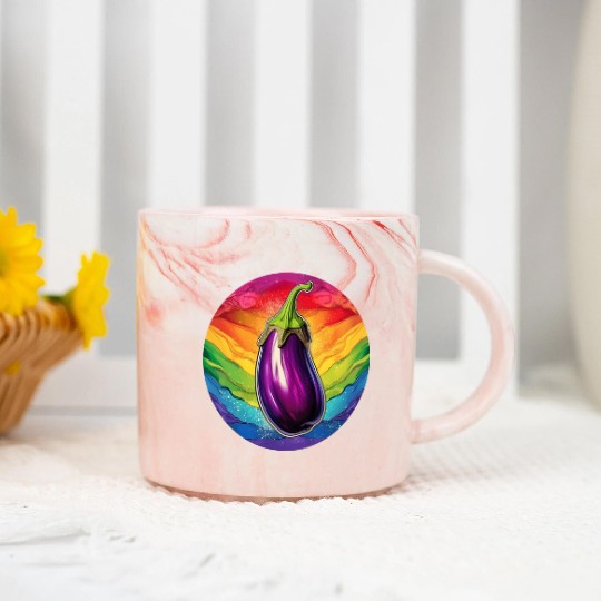 LGBTQ Eggplant Marble Mugs