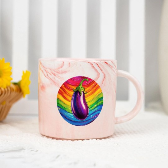 LGBTQ Eggplant Marble Mugs
