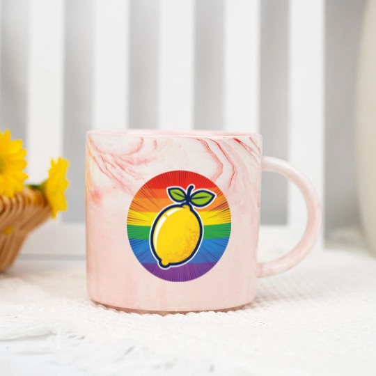 LGBTQ Lemon Marble Mugs