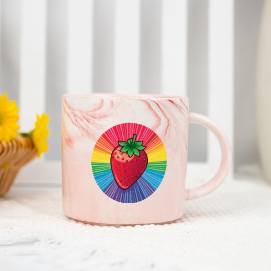 LGBTQ Strawberry Marble Mugs
