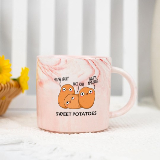 Sweet Potatoes Funny Vegetable Puns Marble Mugs