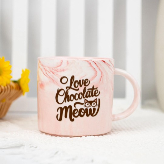 I love chocolate & cats Marble Mugs