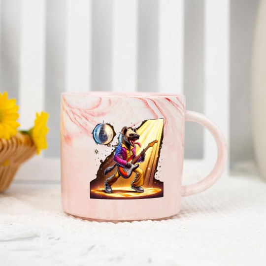 Disco Ball Guitar Hyena Marble Mugs