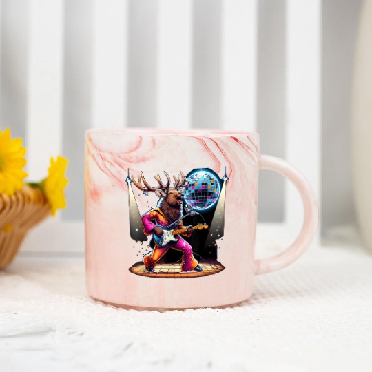 Disco Ball Guitar Elk Marble Mugs