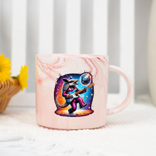 Disco Ball Guitar Armadillo Marble Mugs