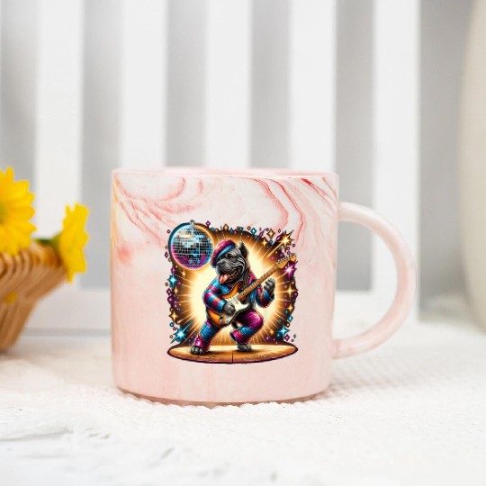 Disco Cane Corso dog Marble Mugs