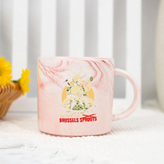 Disgusting Vegetable Skulls: No Brussels Sprouts Marble Mugs