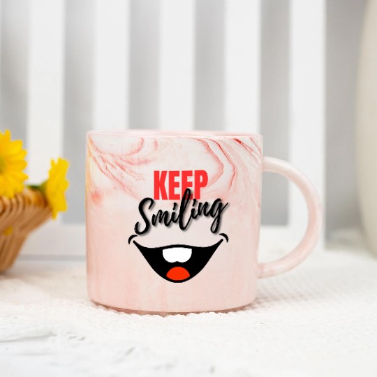 Keep Smiling - Big Smile, joyful design Marble Mugs