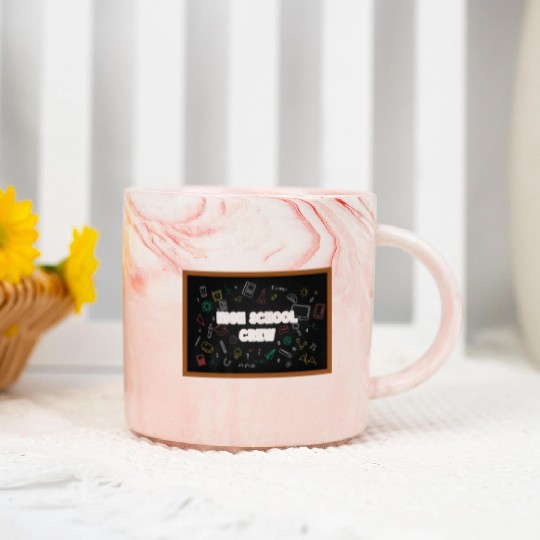 High School Crew First Chalkboard Marble Mugs