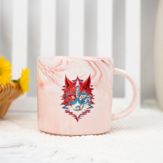 Fox Animal Zoo Illustration Marble Mugs