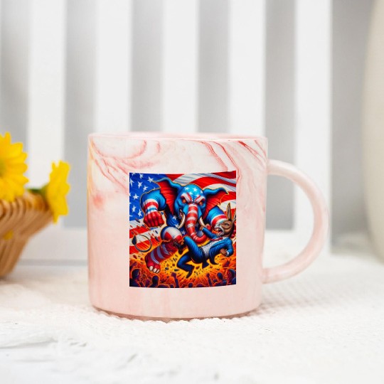 Beat Down the Democrats - Trump Marble Mugs