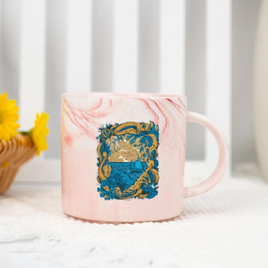Sun Kissed Shores A Mediterranean Odyssey Marble Mugs