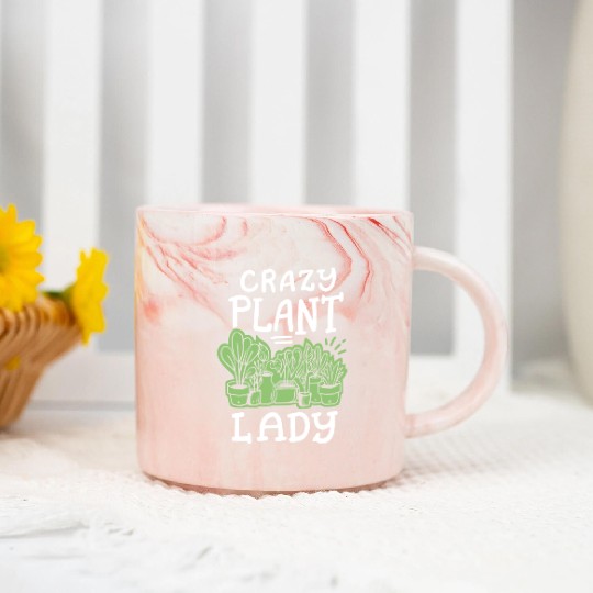 Plant Lady Gardening Marble Mugs