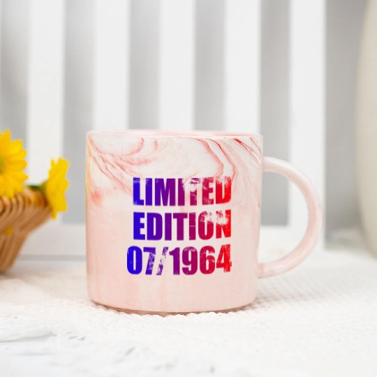 60th birthday Limited Edition 07/1964 Marble Mugs