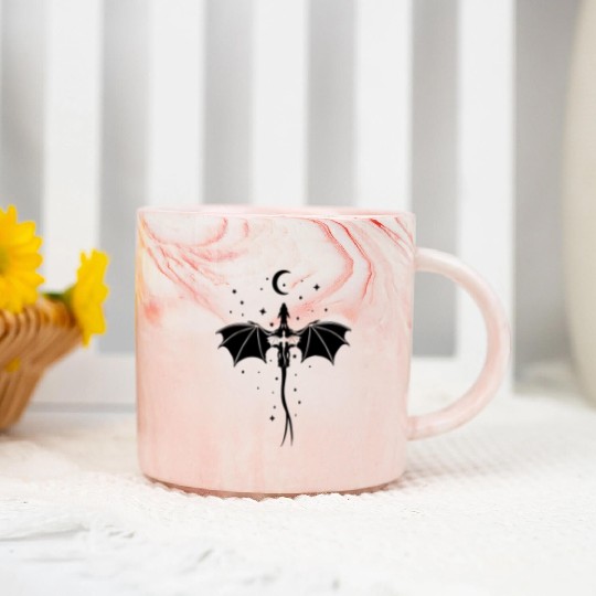 Tarin and Adarna: Fourth Wing Dragons Marble Mugs