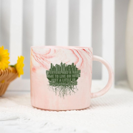 Its Hard to Live in Needmore Texas Pun Guadalupe R Marble Mugs