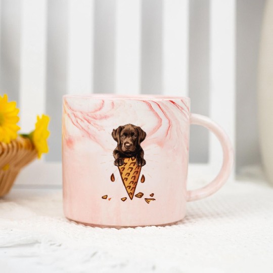 Labrador Lover CHOCOLATE LAB Ice Labrador Marble Mugs