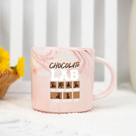 Labrador Retriever CHOCOLATE LAB Commandos Marble Mugs