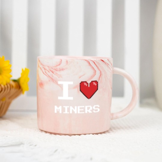 I love Miners Miner Mining Gamer Crypto Marble Mugs