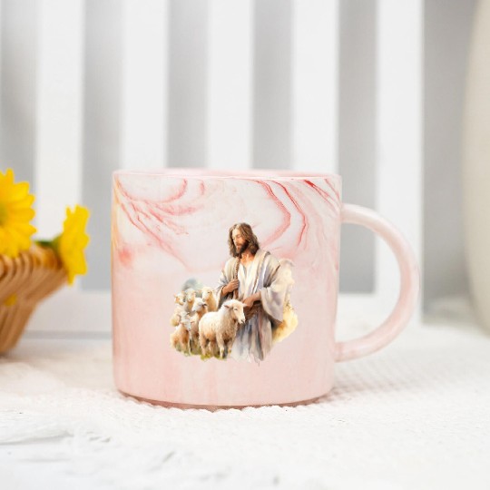 Lord Jesus Church Sheep Peace Marble Mugs