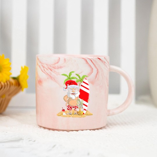 Santa Funny Christmas In July Marble Mugs