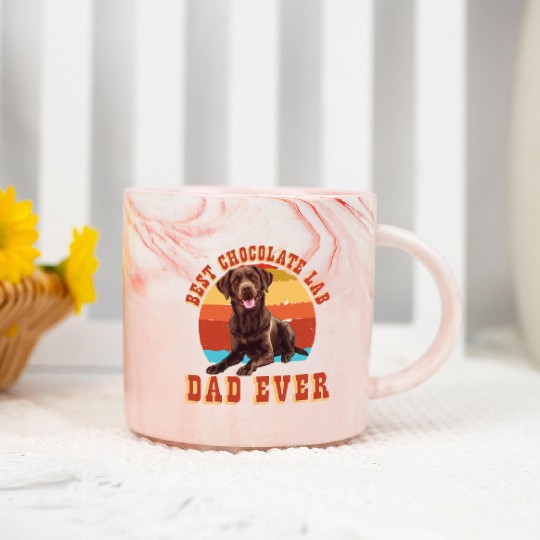 Brown Labrador BEST CHOCOLATE LAB DAD EVER Men Marble Mugs