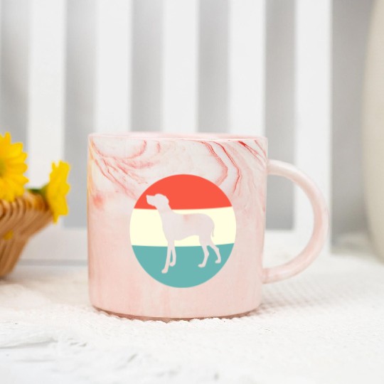 Retro Weimaraner Dog Silhouette Marble Mugs