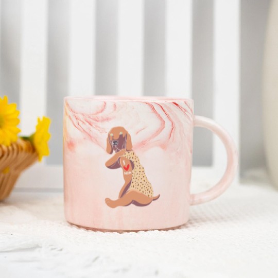 Weimaraner Mom Tattoo Dog I Love Mom Dog Marble Mugs
