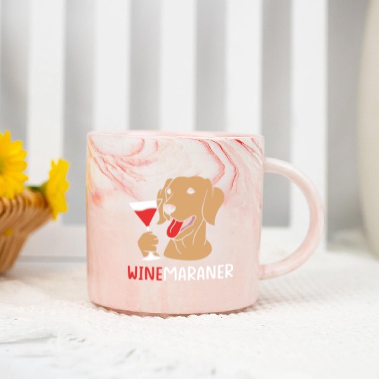 Winemaraner Dog Mom Wine Lover Funny Weimaraner Marble Mugs