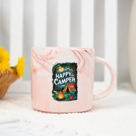 Happy Camper Delight Marble Mugs