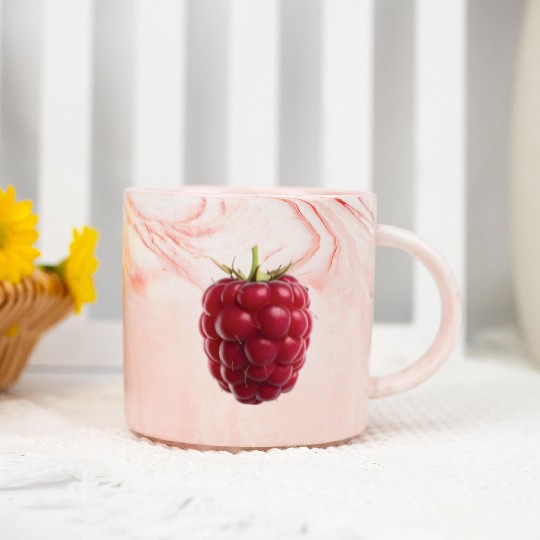 Raspberry Realistic Marble Mugs