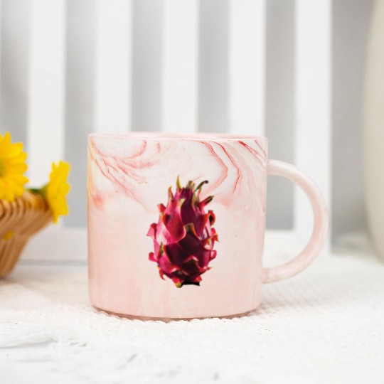 Dragon Fruit Realistic Marble Mugs