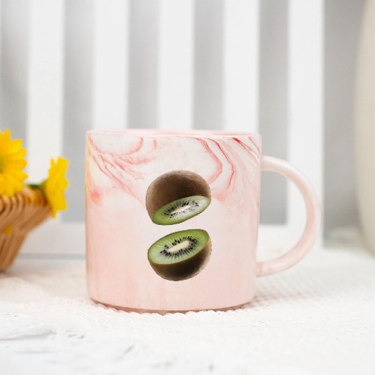 Kiwi Realistic Marble Mugs