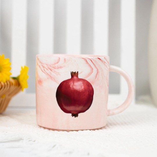 Pomegranate Realistic Marble Mugs