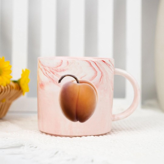 Apricot Realistic Marble Mugs