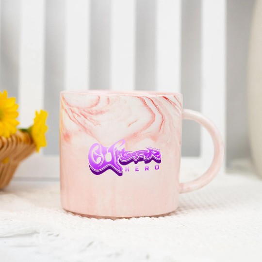 Guitar Hero - Typography Design Marble Mugs