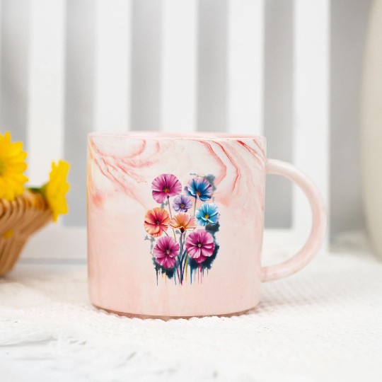 Marble Mugs Floral Doux et Léger – Confort et Style
