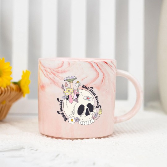 Dead Inside But Still Groovy Marble Mugs