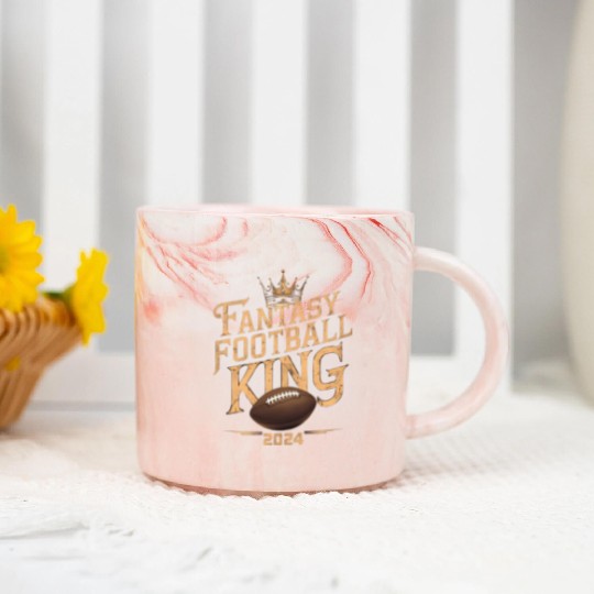 FANTASY FOOTBALL KING 2024 Marble Mugs