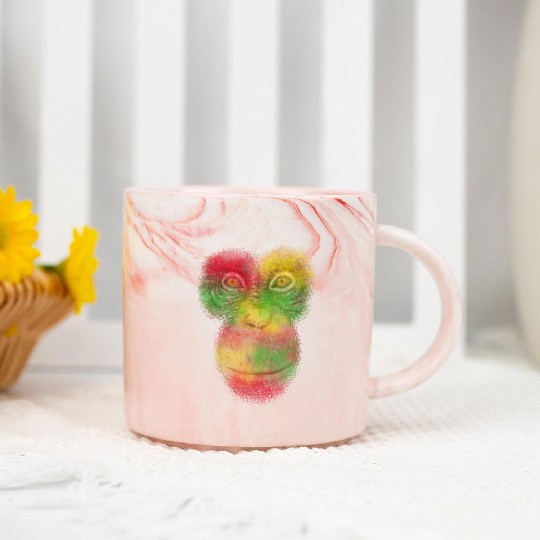 Colorful Retro Monkey Face Marble Mugs - Funny Monkey