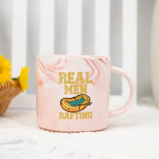 Real Men Rafting Paddling Wild River White Water Marble Mugs