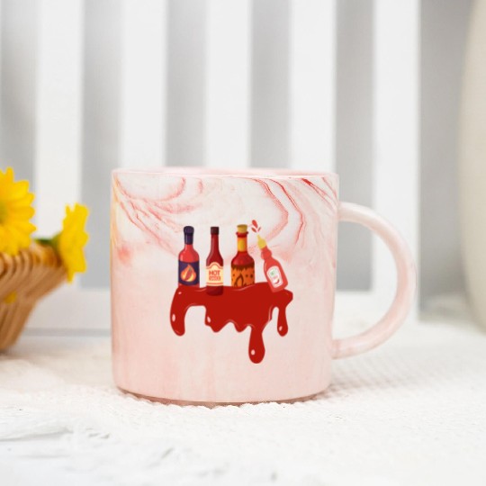 Hot Sauce Hot Sauces Foodie Tea Spicy Hot Marble Mugs