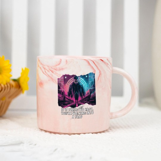 Cool Cyberpunk Motivational Quote Trap Warning Marble Mugs