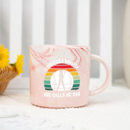 Calls Me Softball Dad Funny Daddy Father's Day Marble Mugs