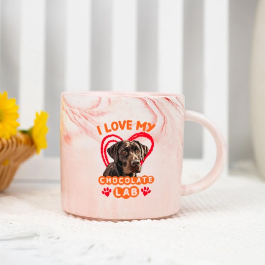Brown Labrador I LOVE MY CHOCOLATE LAB Owner Marble Mugs