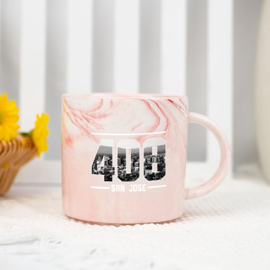 Vintage San Jose 408 Marble Mugs