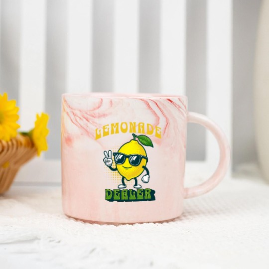 Lemonade Dealer Lemon Juice Stand Store Staff Marble Mugs