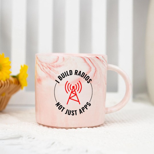 Amateur Ham Radio Operator Radio Waves Frequency Marble Mugs